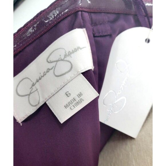 Jessica Simpson 6 Dress Strapless Tulip Pleated Layer Blouson Mini Dress Purple - Picture 9 of 10
